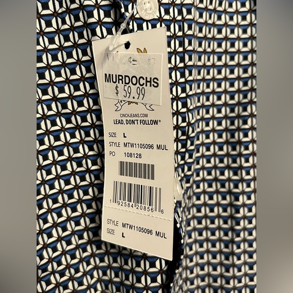 Cinch Men’s Patterned Button-Up Shirt Size L - Picture 7 of 7